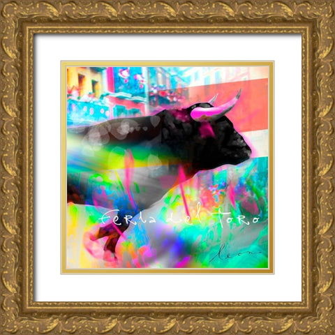 Feria del Toro Gold Ornate Wood Framed Art Print with Double Matting by Bosboom, Leon