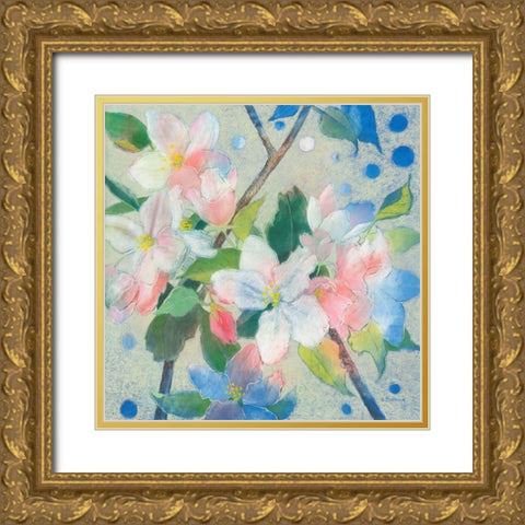 Apple Blossom 2 Gold Ornate Wood Framed Art Print with Double Matting by Botman, Loes