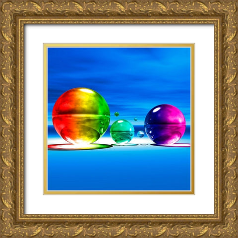 Rainbowl I Gold Ornate Wood Framed Art Print with Double Matting by Hillert, Peter