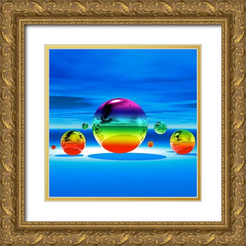 Rainbowl II Gold Ornate Wood Framed Art Print with Double Matting by Hillert, Peter