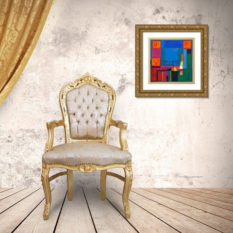 terrasse avec vue mer Gold Ornate Wood Framed Art Print with Double Matting by Roudine, NoÃ«lle