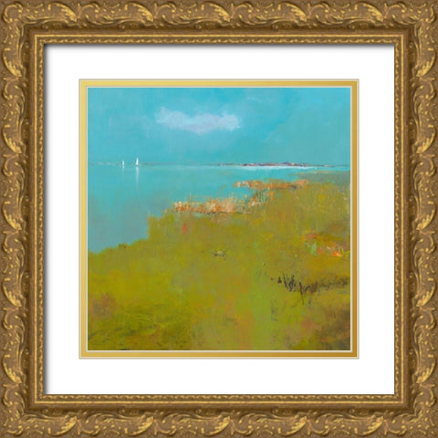 Little Sails Gold Ornate Wood Framed Art Print with Double Matting by Groenhart, Jan