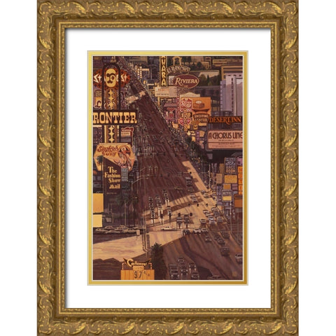 The Strip Gold Ornate Wood Framed Art Print with Double Matting by van Sprengel, Didier