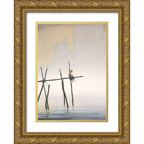 Vers lhorizon Gold Ornate Wood Framed Art Print with Double Matting by Letestu, Yann