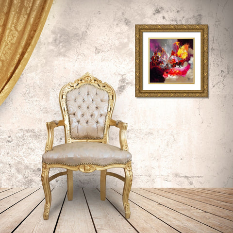 Joie de vivre Gold Ornate Wood Framed Art Print with Double Matting by Jadis