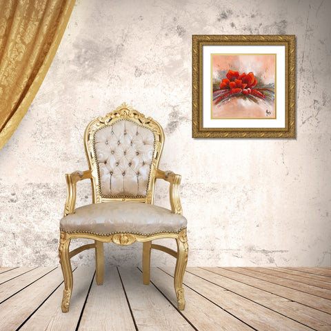 Fleur de lune 3 Gold Ornate Wood Framed Art Print with Double Matting by Jadis