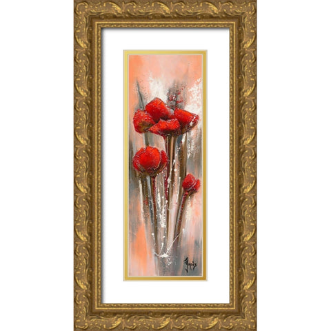 Fleur de lune 5 Gold Ornate Wood Framed Art Print with Double Matting by Jadis