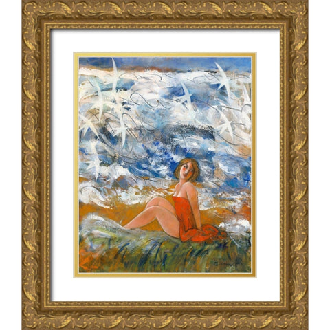 Lorchestration du desir en petites voiles Gold Ornate Wood Framed Art Print with Double Matting by Hanniet, Marc