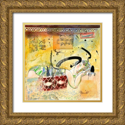 Le voyage en partage Gold Ornate Wood Framed Art Print with Double Matting by Hanniet, Marc
