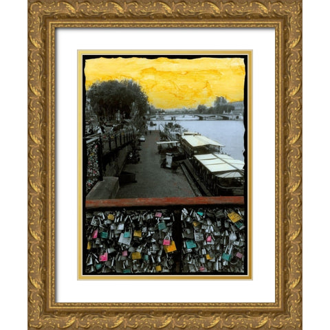 Petite nouvelle dune pluie dautomne Gold Ornate Wood Framed Art Print with Double Matting by Simonutti, Riccardo