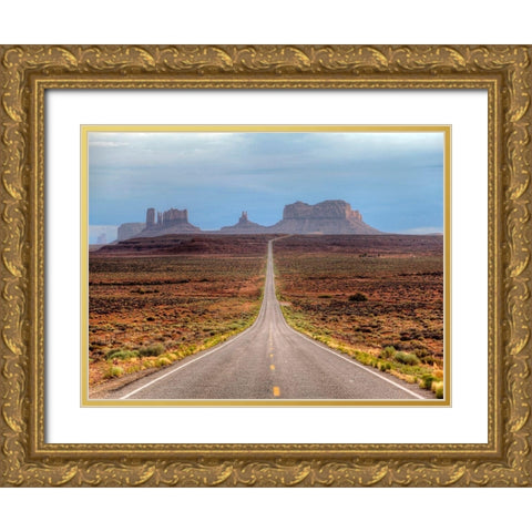 Backyard Gold Ornate Wood Framed Art Print with Double Matting by Terrible, Aurelien