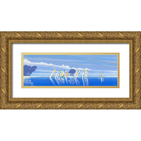 Regate Gold Ornate Wood Framed Art Print with Double Matting by Moune, Pierre