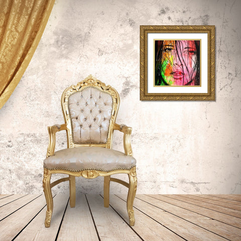 Louise Gold Ornate Wood Framed Art Print with Double Matting by Lemahieu, Lise