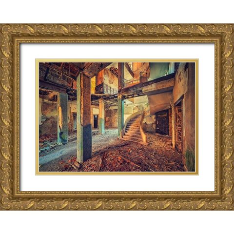 Lobby Gold Ornate Wood Framed Art Print with Double Matting by Haker, Matthias