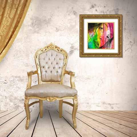 Alicia Gold Ornate Wood Framed Art Print with Double Matting by Lemahieu, Lise