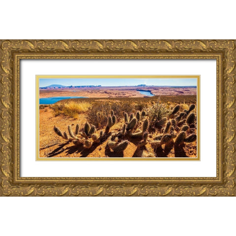 Wildwest Cactus Gold Ornate Wood Framed Art Print with Double Matting by Lichtenwalter, Tom