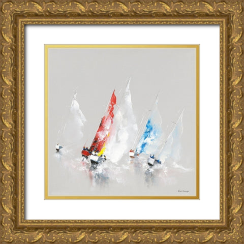 Regate Gold Ornate Wood Framed Art Print with Double Matting by de Courcy, Gerard