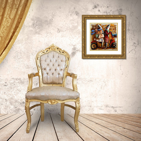 Literarios Gold Ornate Wood Framed Art Print with Double Matting by Villanueva, Natalia