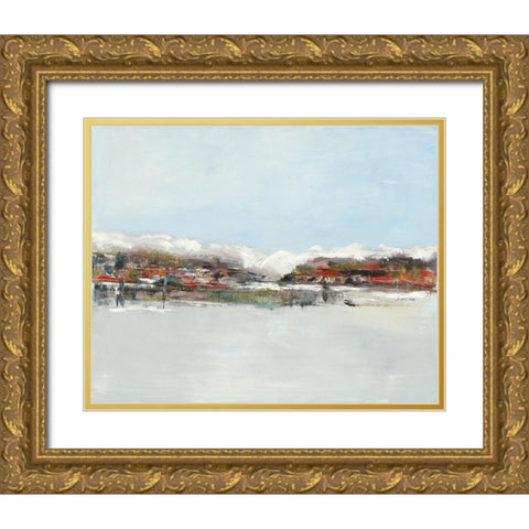 Wintertown Gold Ornate Wood Framed Art Print with Double Matting by Arns-Muller, Monika