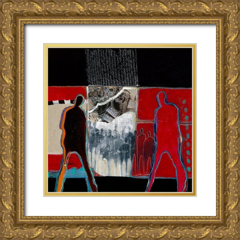 Mensen op weg Gold Ornate Wood Framed Art Print with Double Matting by van Ginkel, Marjolijn