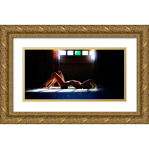 Nude Colors Gold Ornate Wood Framed Art Print with Double Matting by Milillo, Marco