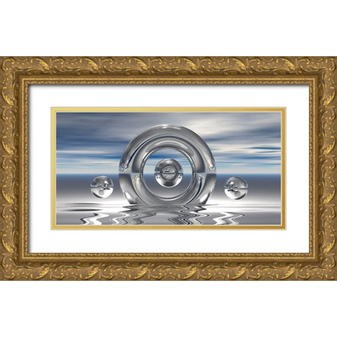SilverRing Gold Ornate Wood Framed Art Print with Double Matting by Hillert, Peter