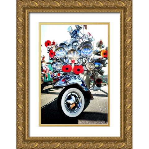 Vespa Dreams Gold Ornate Wood Framed Art Print with Double Matting by Copeland, Gill