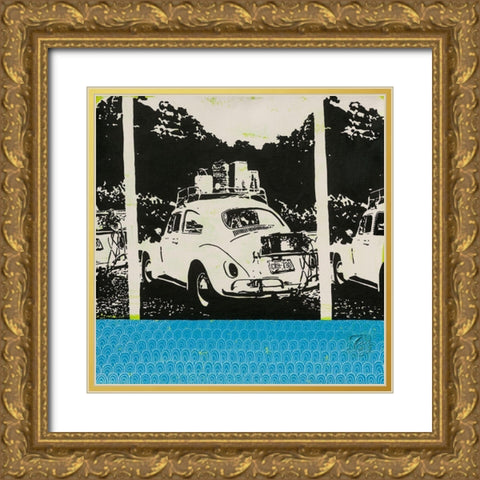 Coccinelle Bis Gold Ornate Wood Framed Art Print with Double Matting by Gouy, Chrystelle