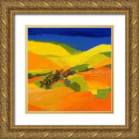Terre de soleil Gold Ornate Wood Framed Art Print with Double Matting by Mauviel, Laurence