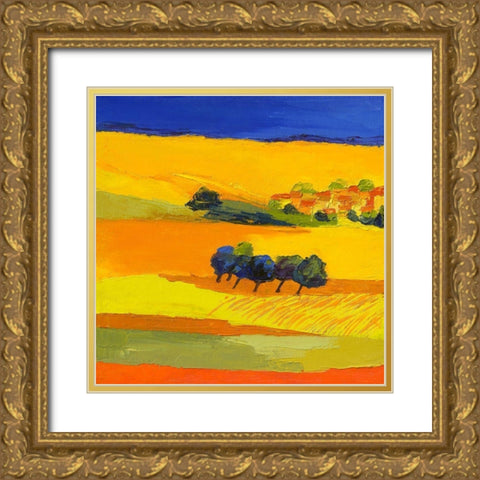 Reflets dete Gold Ornate Wood Framed Art Print with Double Matting by Mauviel, Laurence