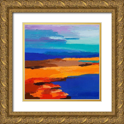 Entre ciel et mer Gold Ornate Wood Framed Art Print with Double Matting by Mauviel, Laurence
