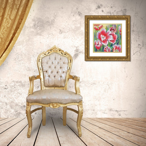 Blumen 2 Gold Ornate Wood Framed Art Print with Double Matting by Botman, Loes