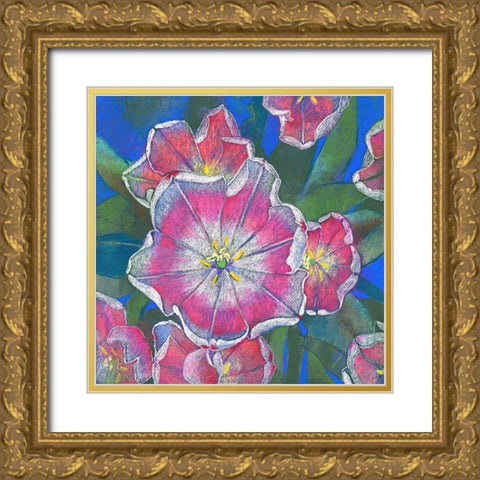 Blumen 3 Gold Ornate Wood Framed Art Print with Double Matting by Botman, Loes