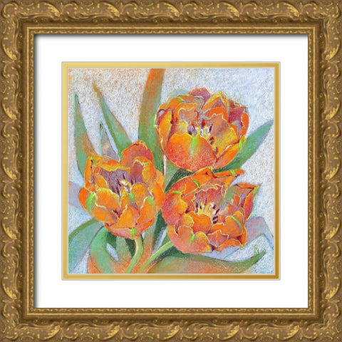 Blumen 4 Gold Ornate Wood Framed Art Print with Double Matting by Botman, Loes
