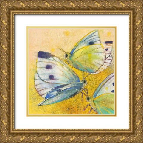 Schmetterlinge Gold Ornate Wood Framed Art Print with Double Matting by Botman, Loes