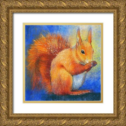 Eichhornchen Gold Ornate Wood Framed Art Print with Double Matting by Botman, Loes