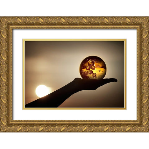 Soleil en verre Gold Ornate Wood Framed Art Print with Double Matting by Steger, Uwe