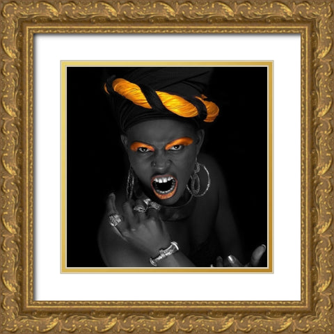 The Shout Gold Ornate Wood Framed Art Print with Double Matting by Hillert, Peter