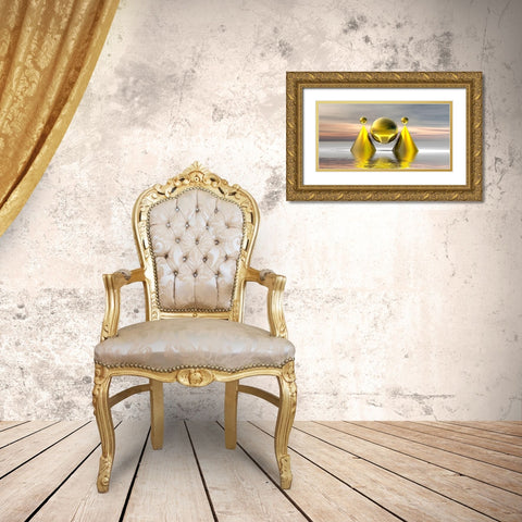 The Door Dawn Gold Ornate Wood Framed Art Print with Double Matting by Hillert, Peter