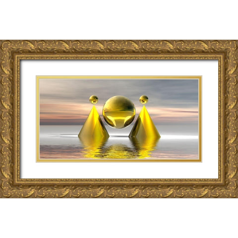 The Door Dawn Gold Ornate Wood Framed Art Print with Double Matting by Hillert, Peter