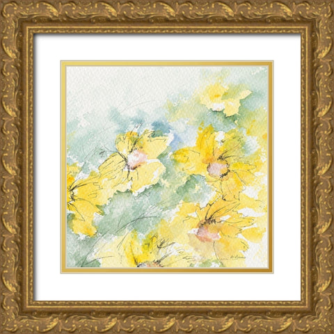 Fleurs du soleil II Gold Ornate Wood Framed Art Print with Double Matting by Manero, Annie
