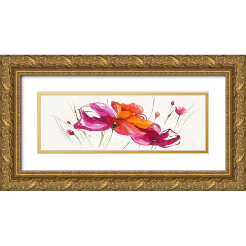 La danse du pavotÂ  III Gold Ornate Wood Framed Art Print with Double Matting by Zacher-Finet, Isabelle