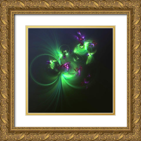 Orphe Gold Ornate Wood Framed Art Print with Double Matting by REVILO