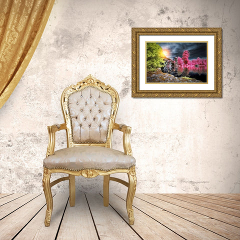 Majolan Gold Ornate Wood Framed Art Print with Double Matting by Gee, Tonee