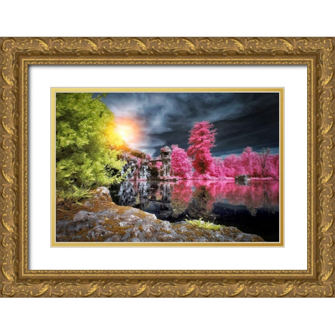 Majolan Gold Ornate Wood Framed Art Print with Double Matting by Gee, Tonee