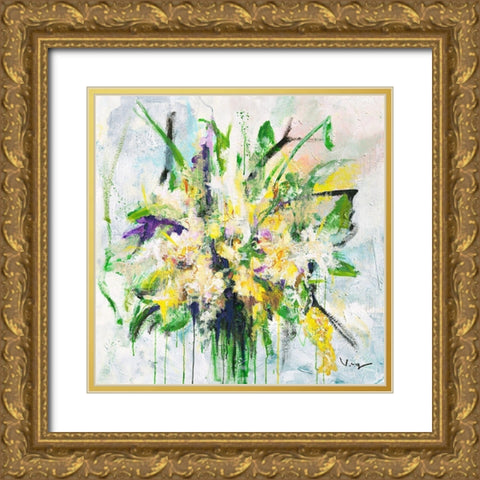Fresia Gold Ornate Wood Framed Art Print with Double Matting by Mayer, Verena