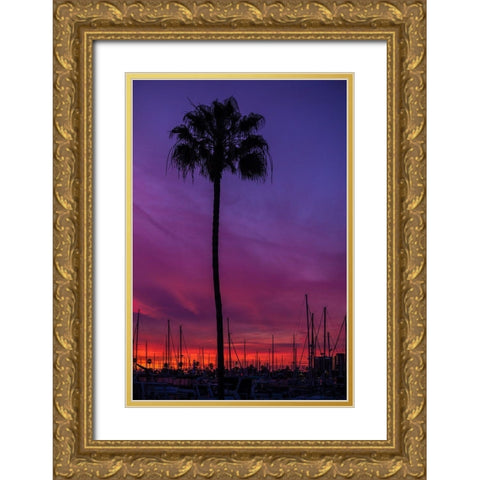 Sunset Sailing Gold Ornate Wood Framed Art Print with Double Matting by Lichtenwalter, Tom