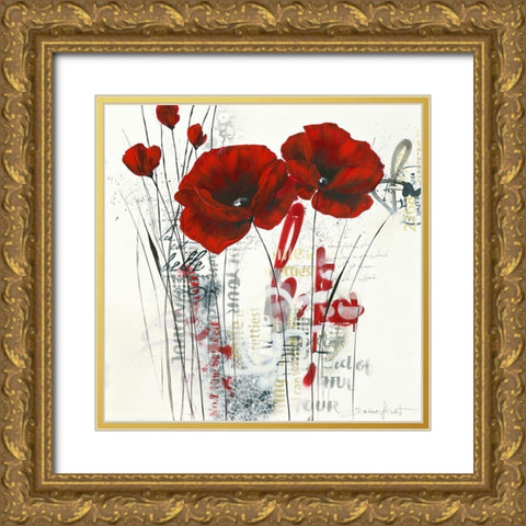 Pavot dhiver abstrait 2.0 II Gold Ornate Wood Framed Art Print with Double Matting by Zacher-Finet, Isabelle