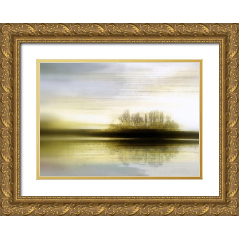 Morgennebel Gold Ornate Wood Framed Art Print with Double Matting by Baumann, Matthias