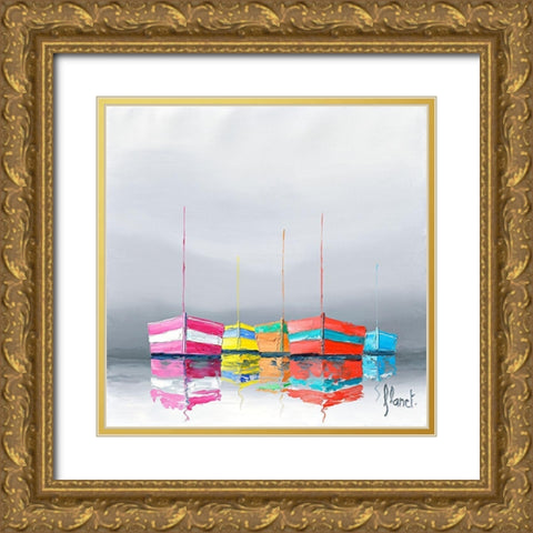 Reflets II Gold Ornate Wood Framed Art Print with Double Matting by Flanet, Frederic
